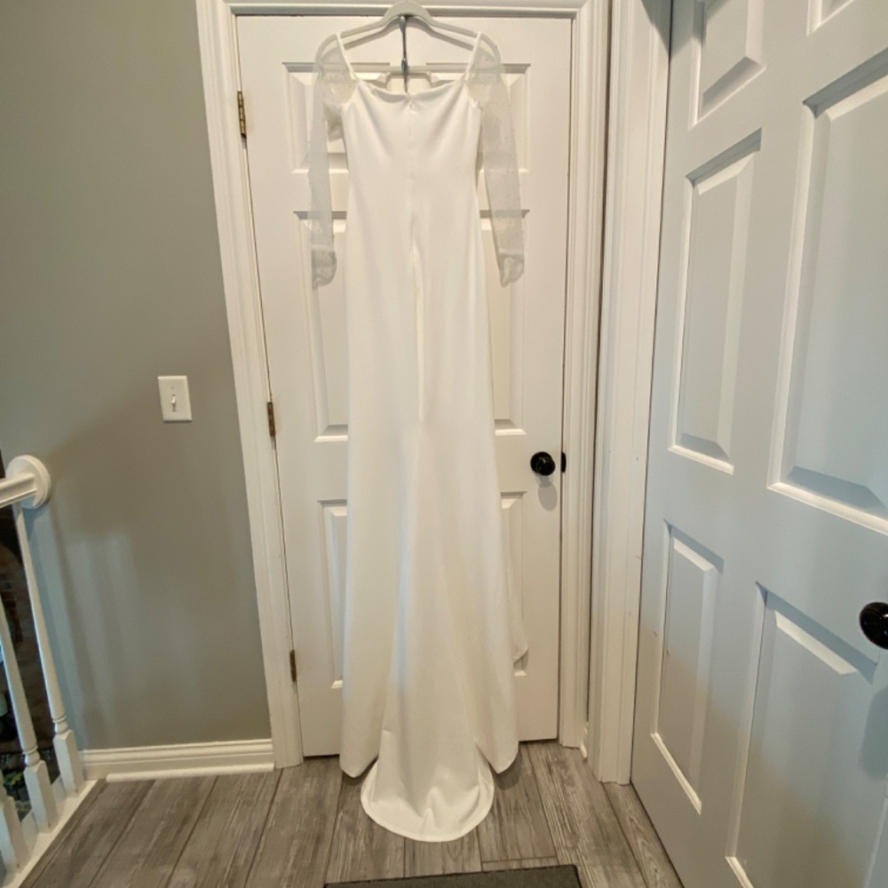 Lulu's Eternally Beloved Mesh Off-the-Shoulder Pearl Maxi Dress - Picture 7 of 16